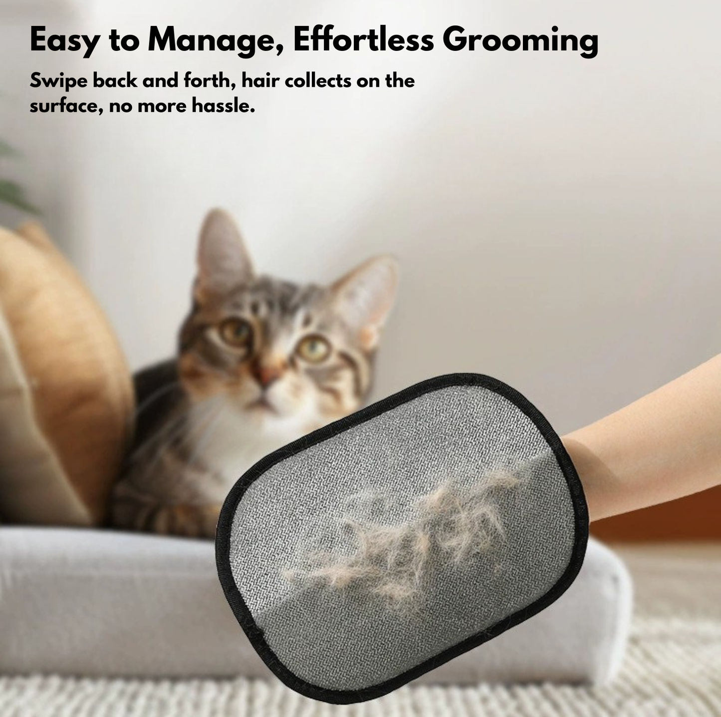Electrostatic Pet Hair Removal Glove for Clothing, Sofas & Pet Furniture