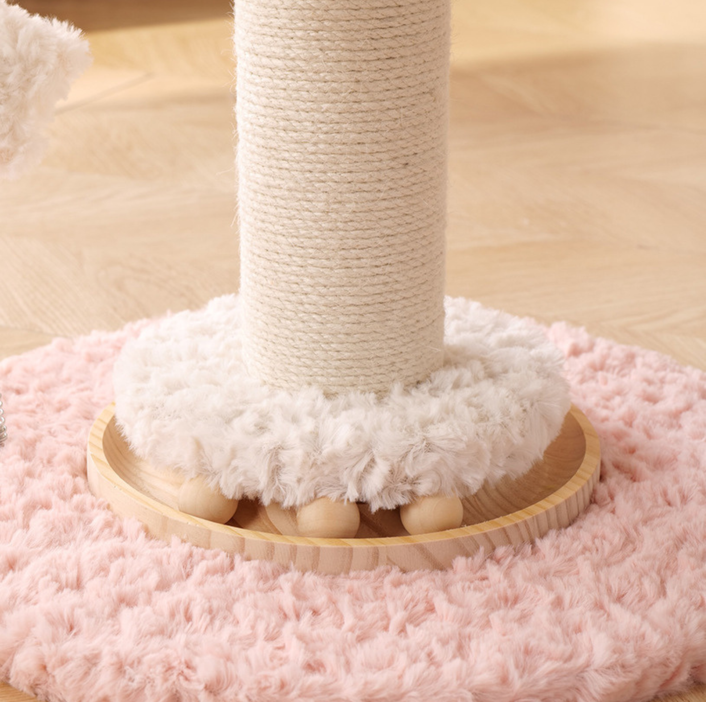 Carousel Cat Scratching Post with Rotating Top & Hanging Toys