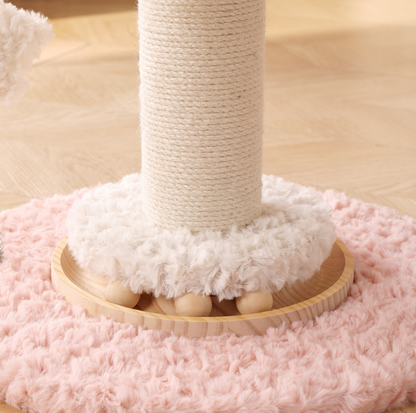 Carousel Cat Scratching Post with Rotating Top & Hanging Toys