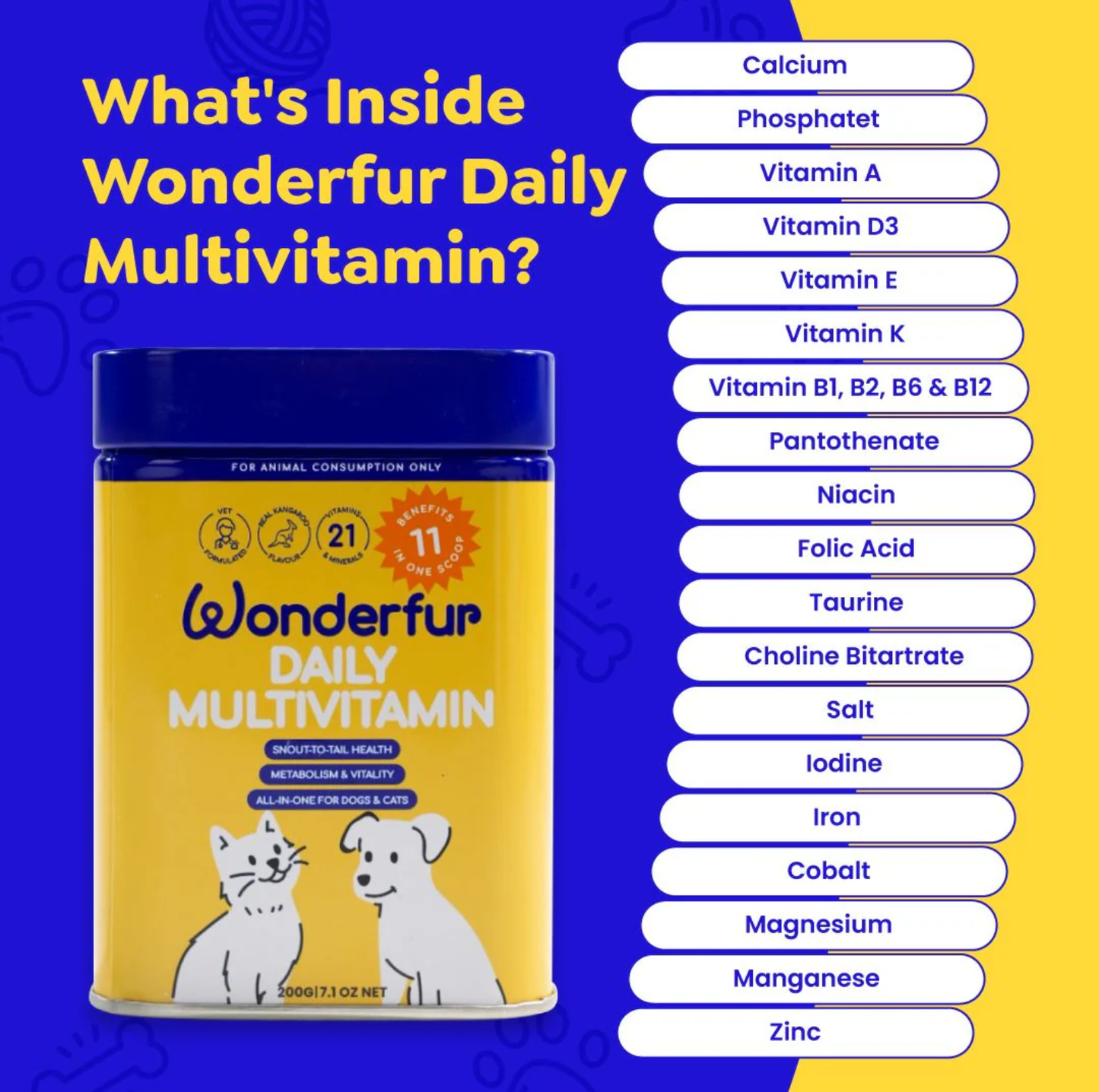 Wonderfur Daily Multivitamin for dogs and cats 200g