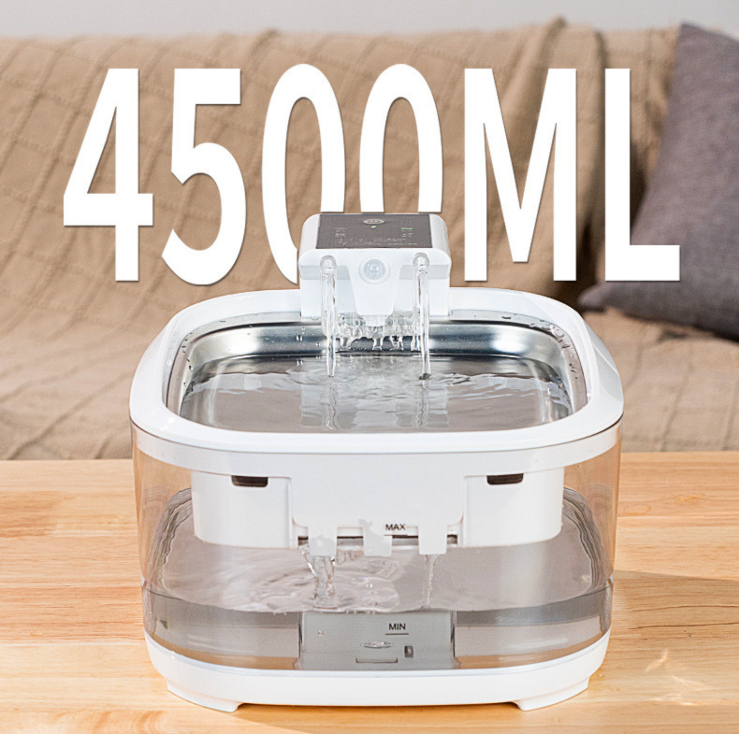 4.5L Rechargeable Wireless Pet Water Fountain