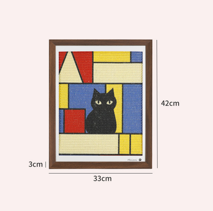 Framed Sisal Cat Scratching Board – Wall-Mounted Decorative Vertical Cat Scratcher