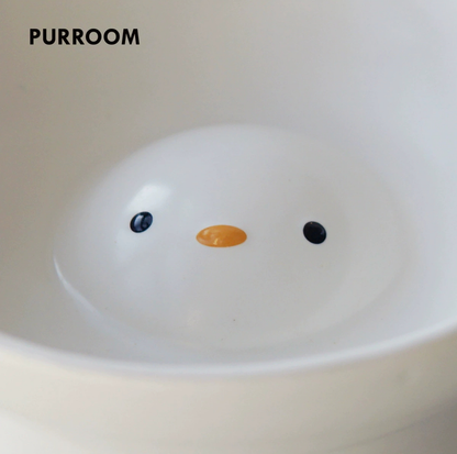 Purroom Little Chicken Series – Ceramic Raised Pet Bowl with Slow-Feeding Chick Design