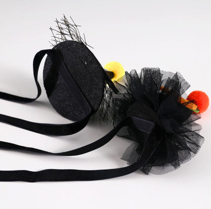 Pet Halloween Paw-ty Hat with Pumpkin and Bat Decorations