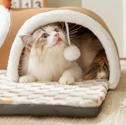 Reindeer Hide-and-Seek Cat Tunnel Bed