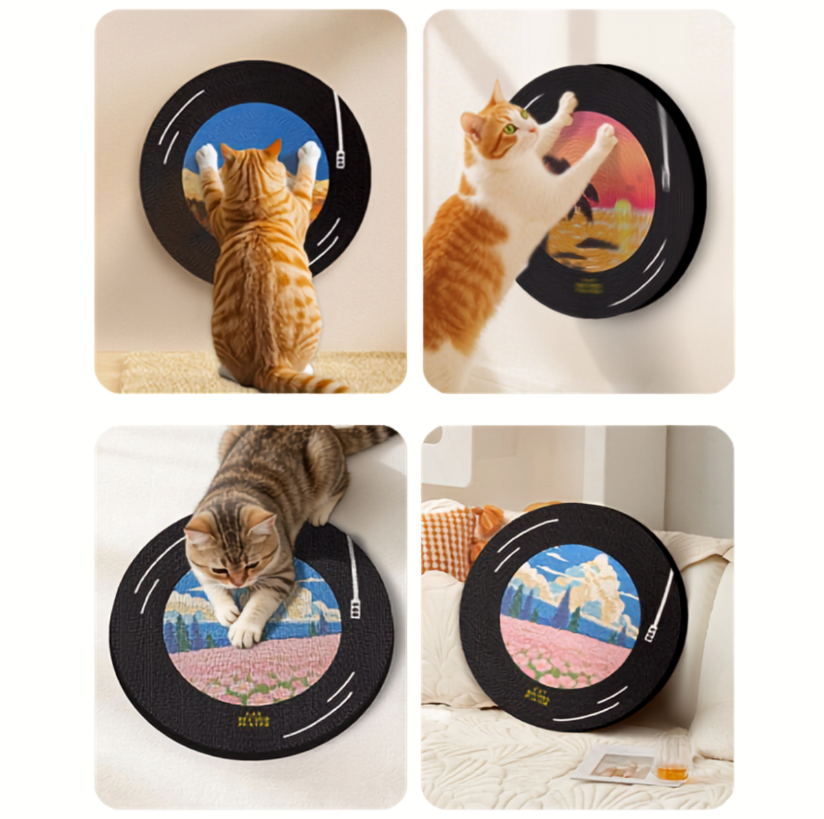 Vinyl Record Rotating Cardboard Cat Scratcher