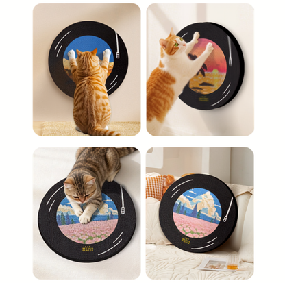 Vinyl Record Rotating Cardboard Cat Scratcher
