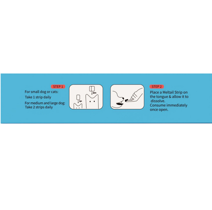 MelTail Meltcalm - Anxiety & Stress Relief Oral Strips for Dogs & Cats