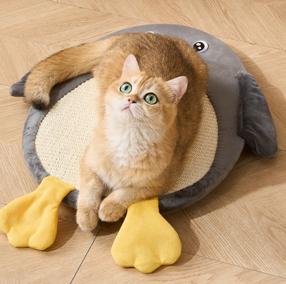 Cartoon Egg & Penguin Sisal Cat Scratcher Bed