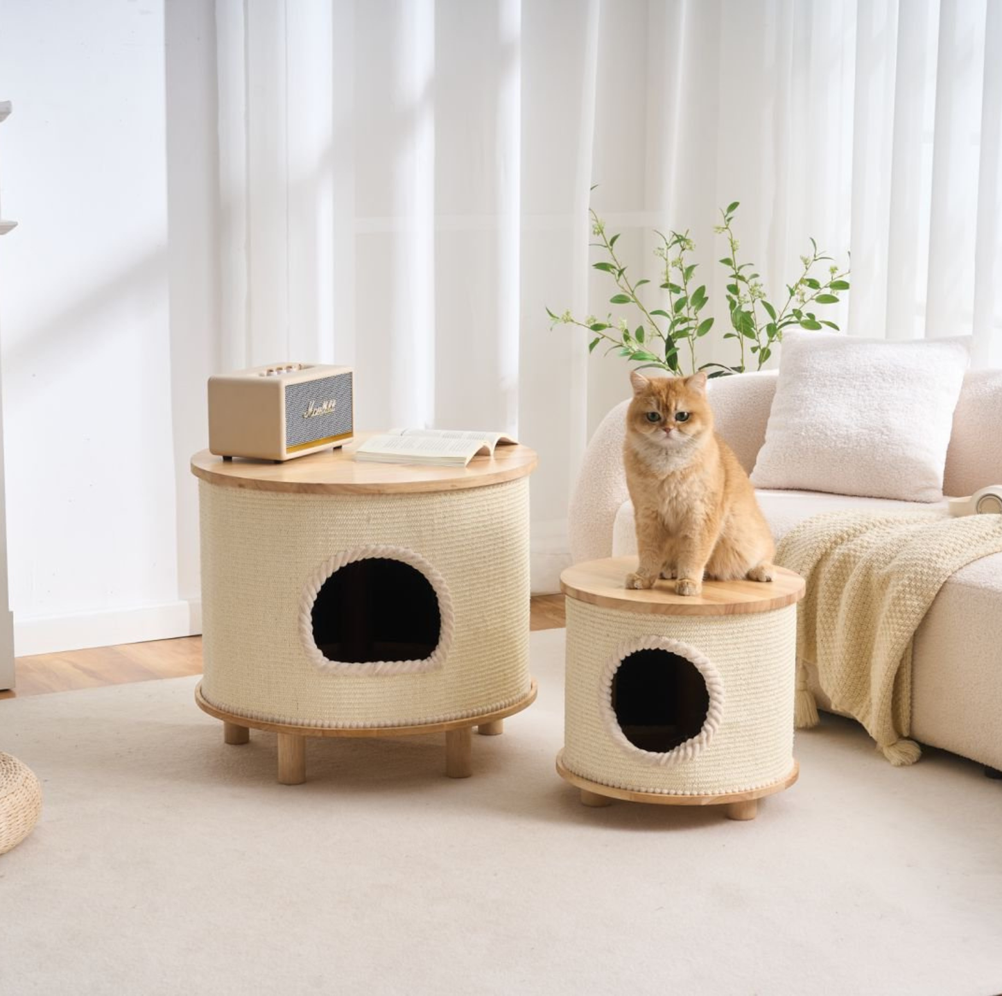 Multifunctional Woven Sisal Cat House – Side Table or Stool