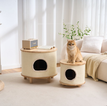 Multifunctional Woven Sisal Cat House – Side Table or Stool