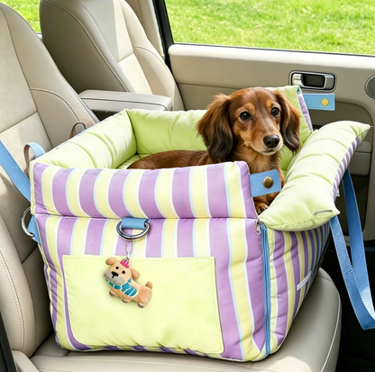 Water-Resistant Convertible Pet Car Seat and Bed with Safety Clip