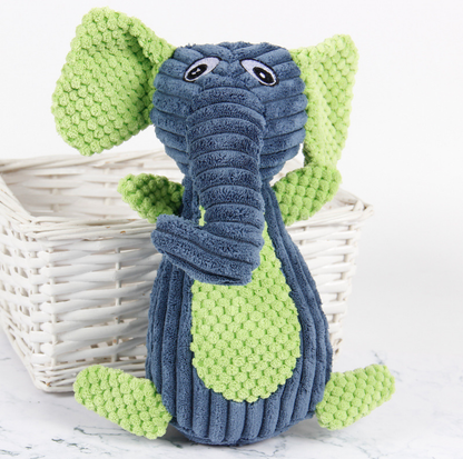 Squeaky Animal Plush Dog Toy – Elephant, Pig & Rabbit for Small & Medium Dogs