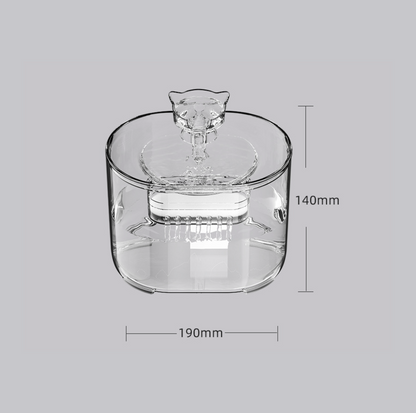 2.2L Transparent Pet Water Fountain with Dual Flow Mode