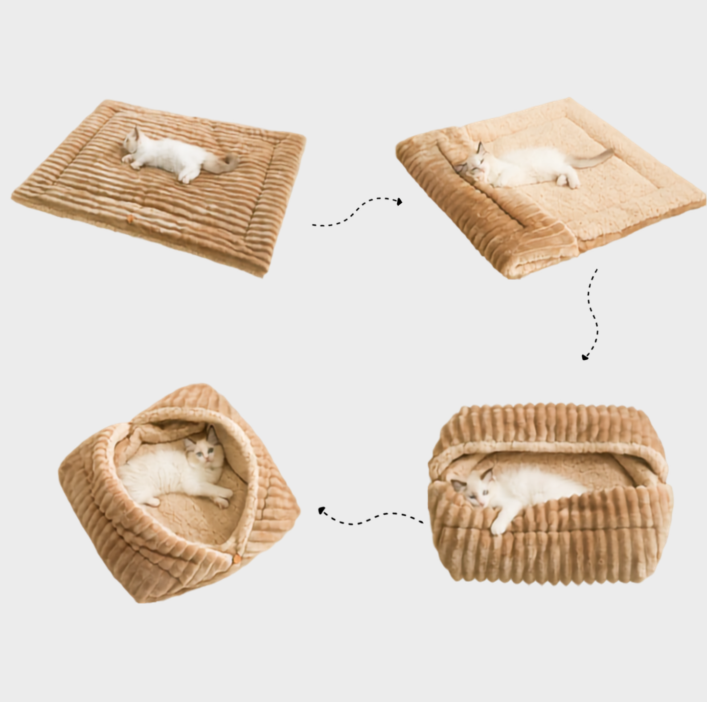 2-in-1 Foldable Plush Pet Mat and Nest Bed
