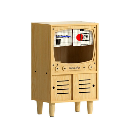 Wooden Retro TV Cat House & Storage Unit