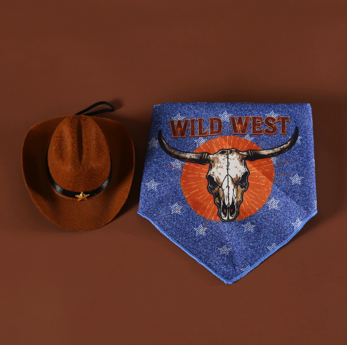 Western Cowboy Pet Hat & Bandana Set