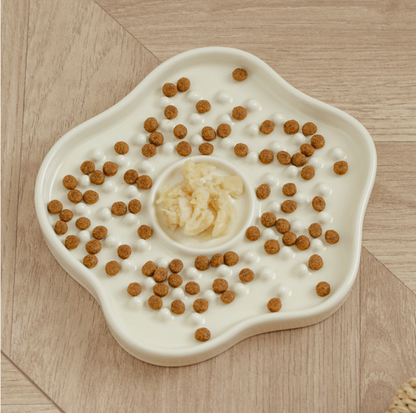 Petal Shaped Ceramic Pet Slow Feeder