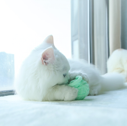 Colourful Yarn Ball Cat Toy with Bell & Long Tail
