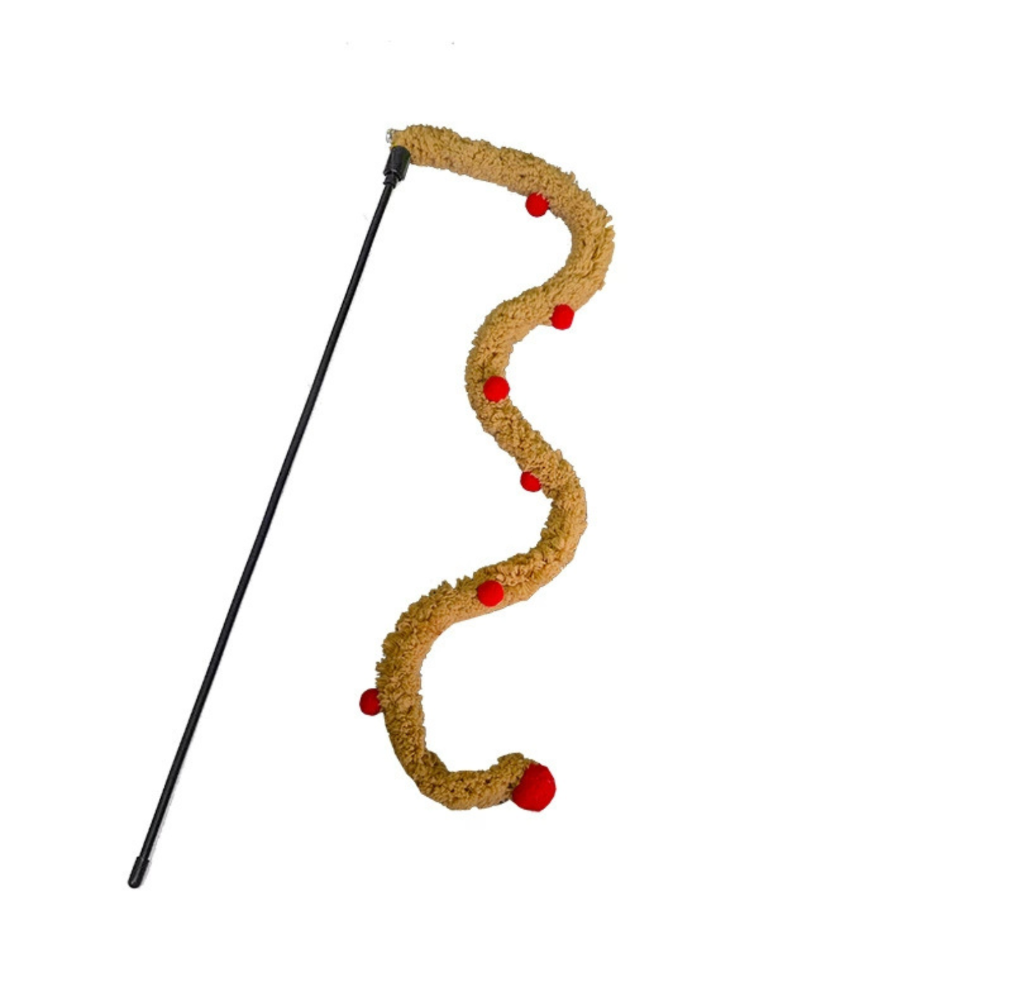Plush Caterpillar Cat Teaser Wand with Bell