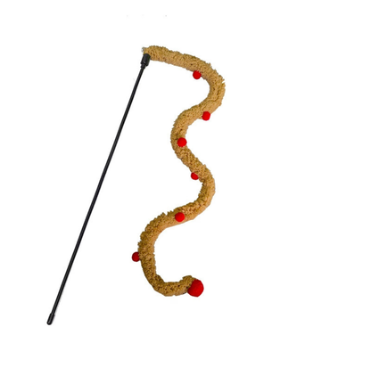 Plush Caterpillar Cat Teaser Wand with Bell