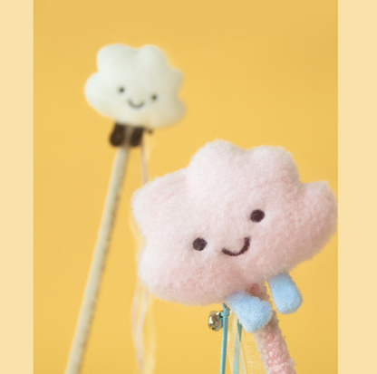Cloud Plush Cat Teaser Wand with Ribbons
