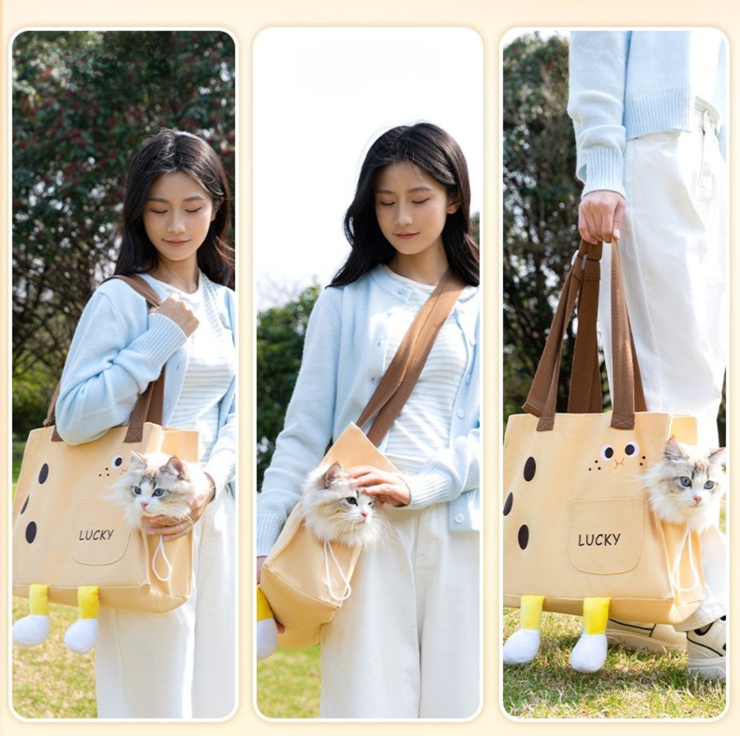 All-Season Pet Travel Tote – Breathable Canvas Carrier for Cats & Small Dogs