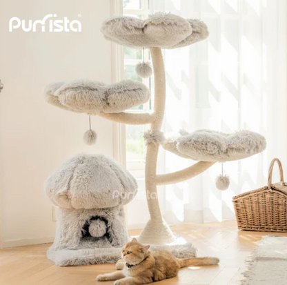 Purrista Mushroom Ice Cream 120cm Cat Tree (Three-Layer) - Grey