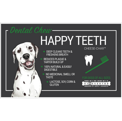 Himalayan Dog Chew Happy Teeth Cheese-Char with Activated Charcoal Large 2pk