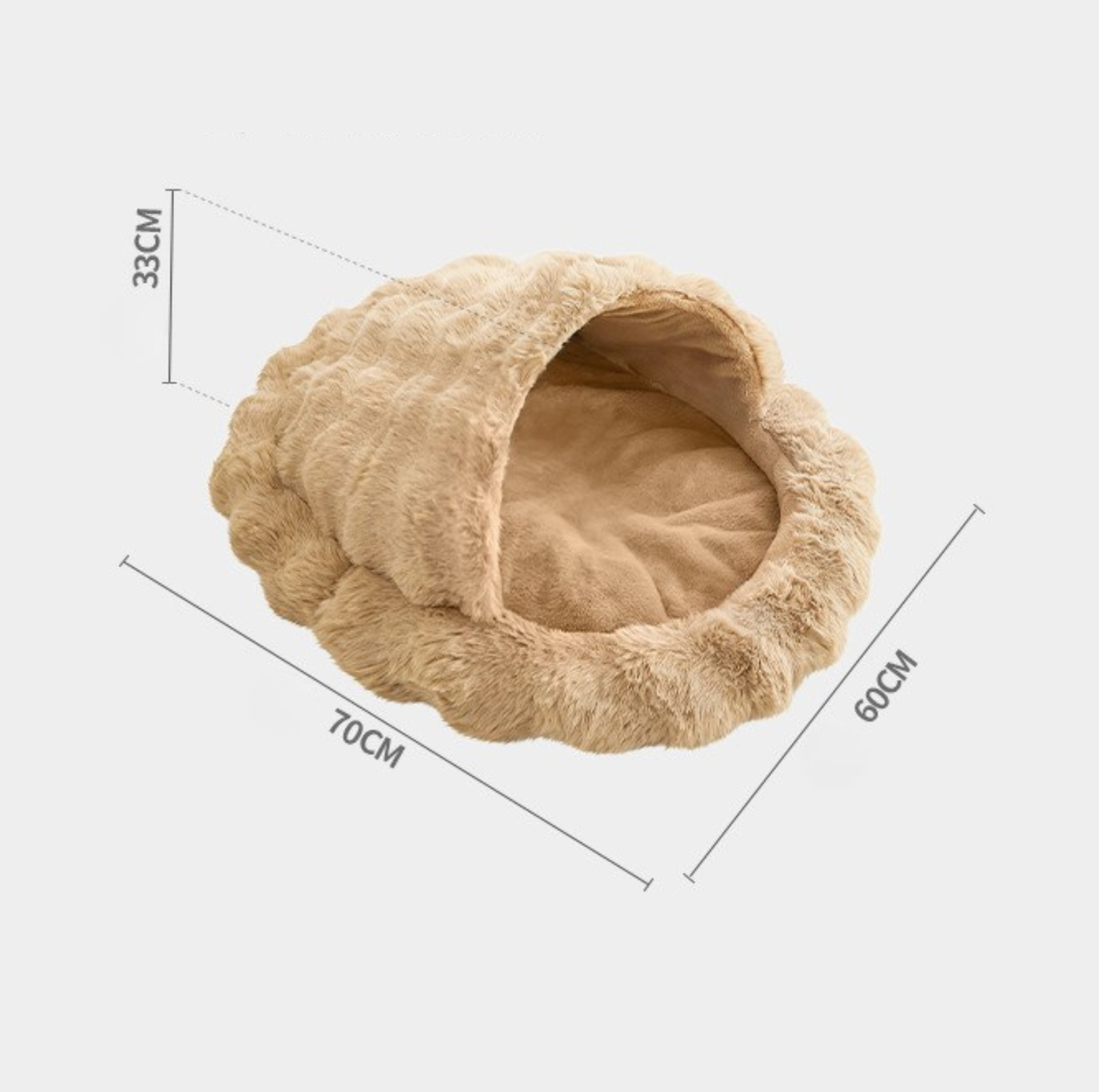 Plush Shell Enclosed Pet Bed with Removable Cushion