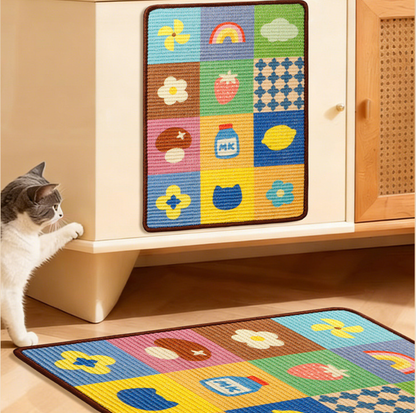 Colourful Self-Adhesive Sisal Cat Scratcher Mat