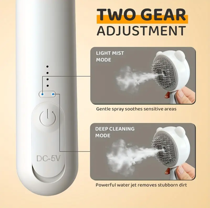 Steam-Style Pet Deshedding Spray Brush