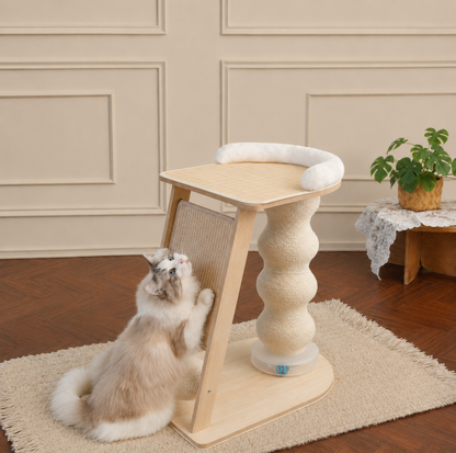 Sisal Ramp Cat Scratcher Tower with Lookout Platform