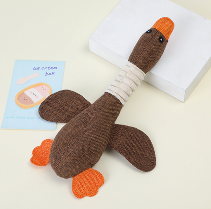 Squeaky Goose Plush Dog Toy for Small & Medium Dogs