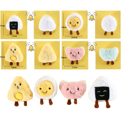 Adorable Food Bento Plush Cat Toy Set of 4 – Catnip & Bell-Infused