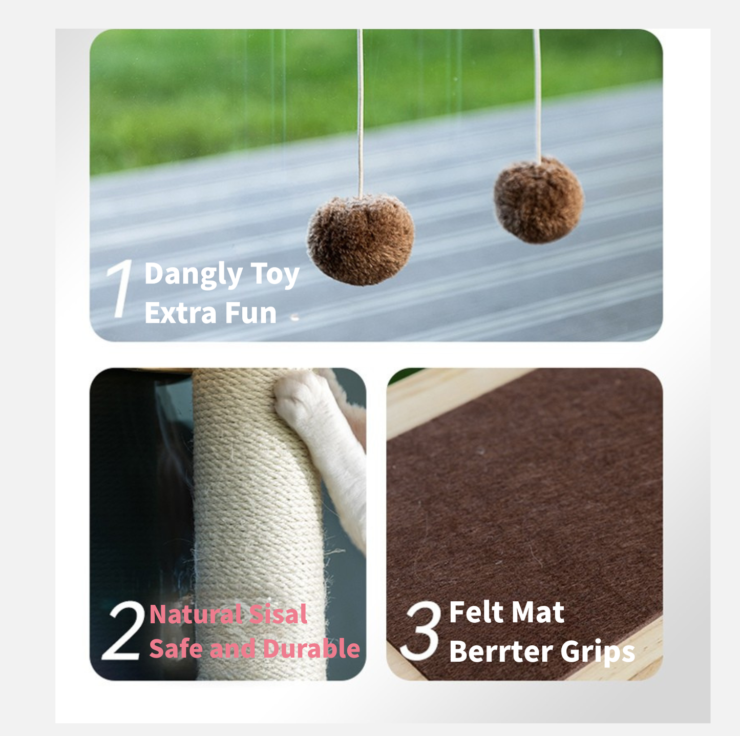 Giraffe-Themed Window/Tile-Mounted Cat Tree with Suction Cups