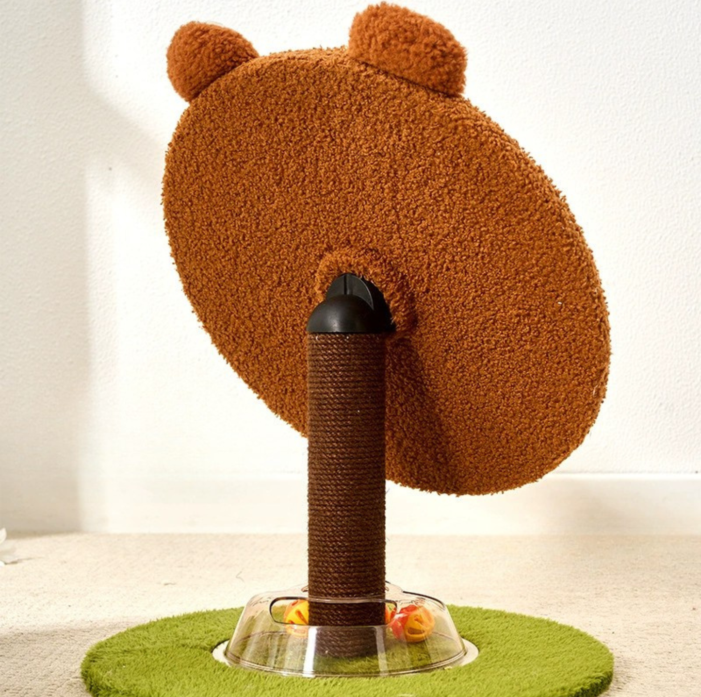 Bunny & Bear Round Sisal Cat Scratcher with Track Ball