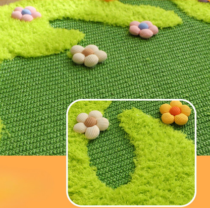 Flower Meadow Sisal Cat Round Scratching Rug  (81cm)