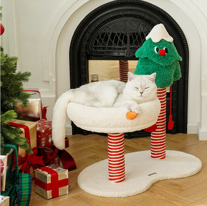 ZeZe Christmas Snow Wonderland Cat Tree & Scratching Post