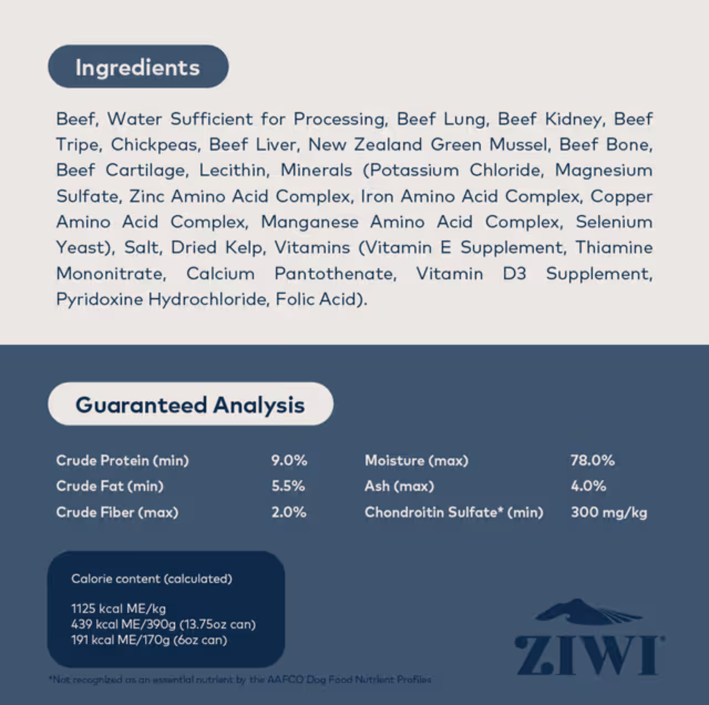 ZIWI Peak Beef Recipe All Lifestage Wet Food Can 170g