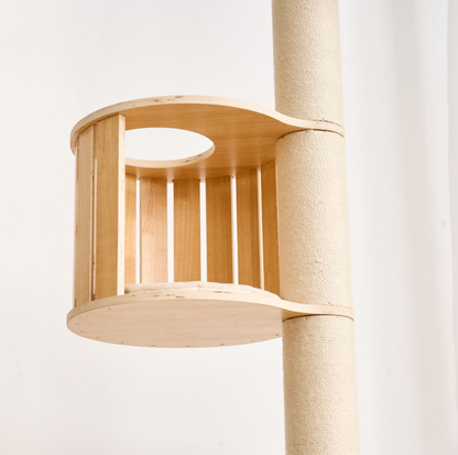 Adjustable Ceiling-Mounted Wooden Cat Tree - V02 (250-300cm)
