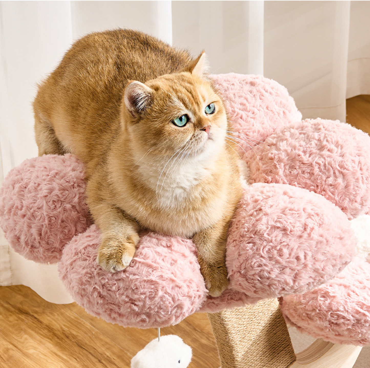 Flower Series Cat Tree – Pink Bloom (2 Platforms)