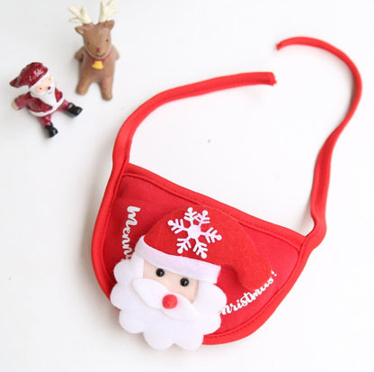 Christmas Vibe: Festive Cotton Pet Bibs in Snowman & Elk Designs