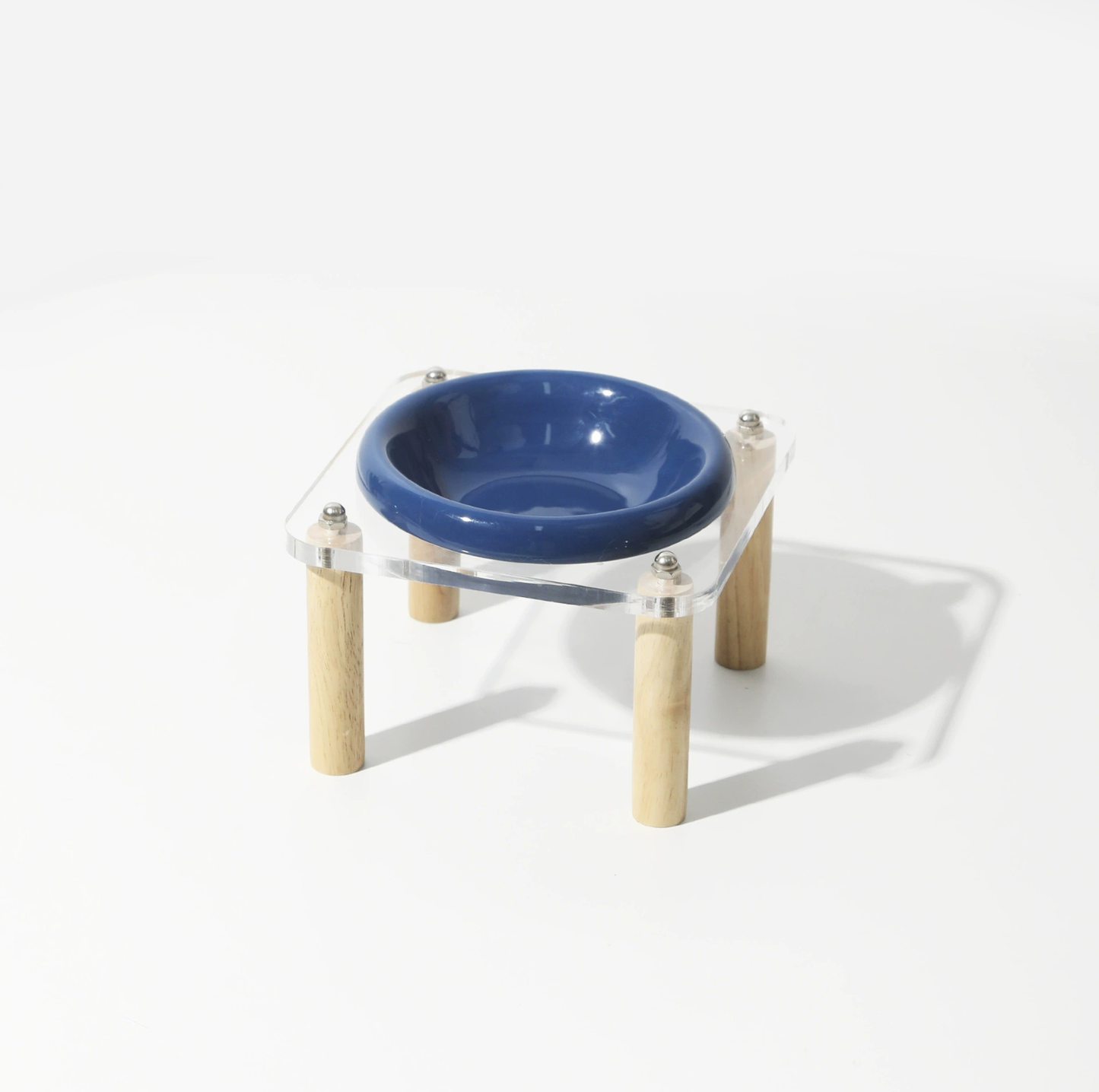Pop Colour Ceramic Pet Bowl with Elevated Acrylic or Wooden Stand