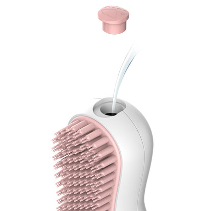 Pet Bath & Massage Brush - Soft Bristle Grooming Tool with Soap Dispenser