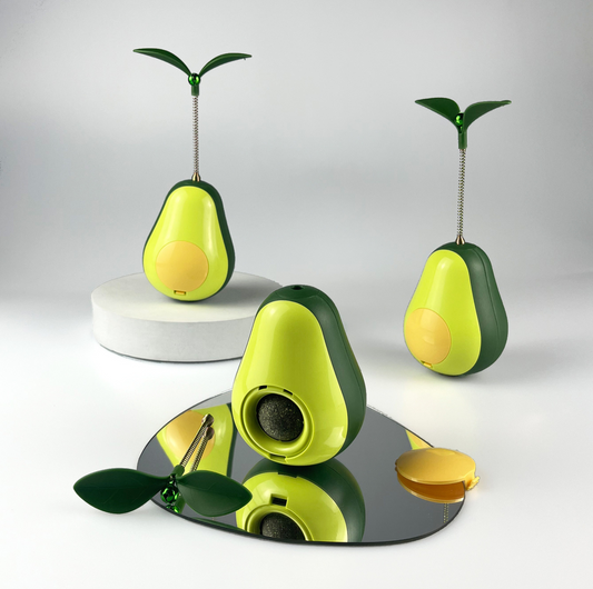 Avocado Wobble Cat Toy – Treat Dispenser, Catnip Ball & Spring Teaser in One