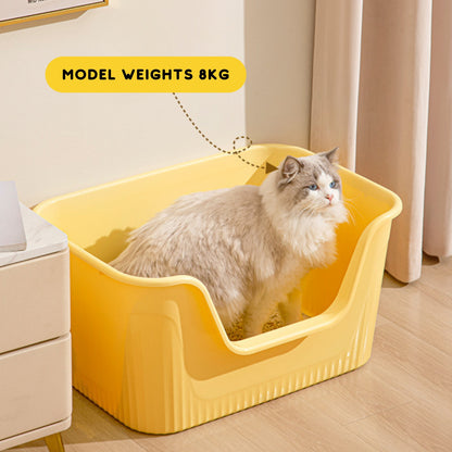 Extra-Large Open Splash-Proof Cat Litter Box