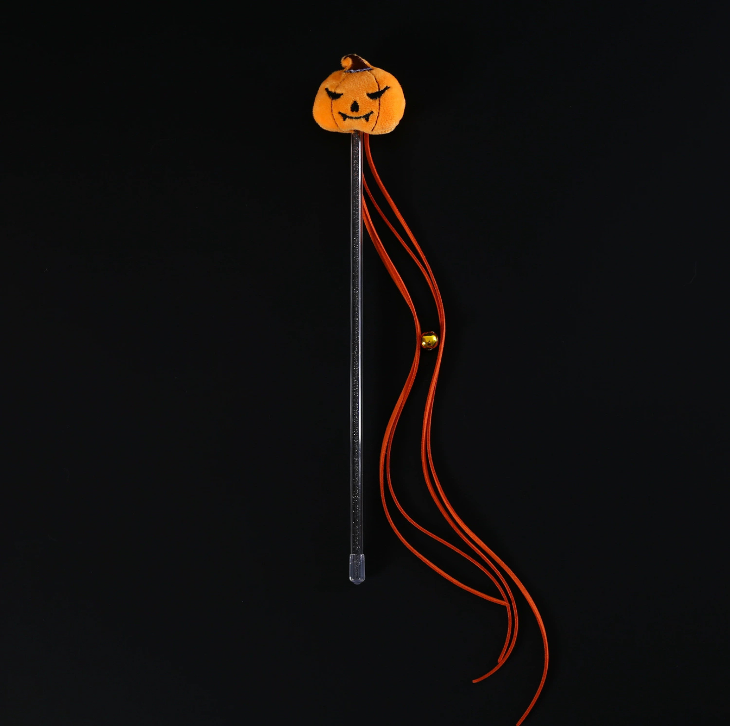 Halloween Cat Teaser Wand Toy – Pumpkin & Spider Plush Designs with Bell and Tassel