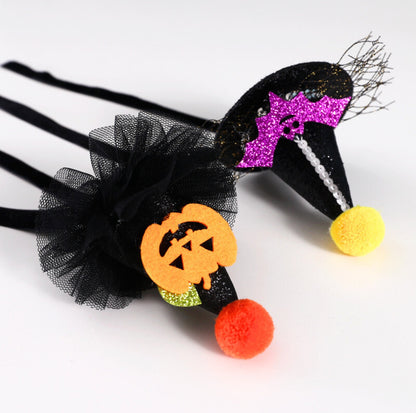 Pet Halloween Paw-ty Hat with Pumpkin and Bat Decorations