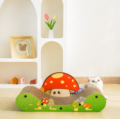Mushroom Lounge Corrugated Cardboard Cat Scratcher Sofa
